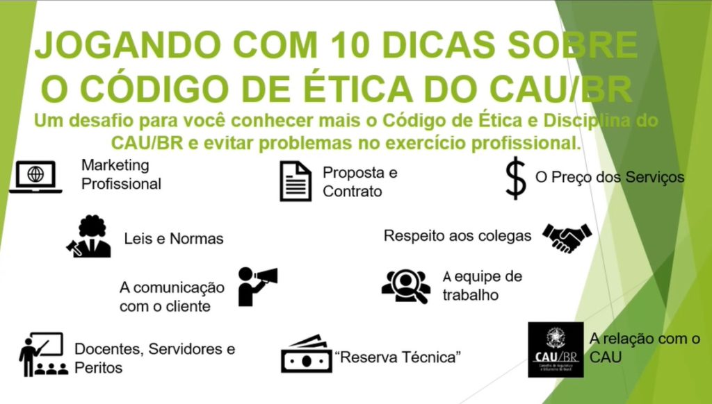 Cartaz com material educativo do CAU Brasil.
